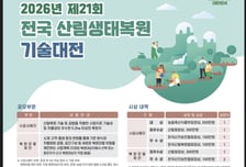 산림청, '제21회 전국 산림생태복원 기술대전' 공모…7월24일까지 접수