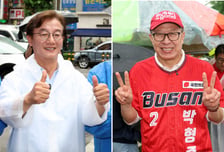 부산시장 출구조사, 전재수 50.2% 박형준 48.3%…오차범위 내 접전