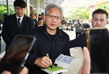 [사진]젠슨황 '짧지만 즐거운 시간'