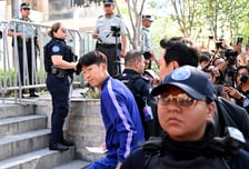 [포토] 손흥민, 엄중 경호 속 몬테레이 입성