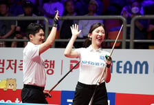 '돌아온 챔피언' NH농협카드, 2연승→1위 등극... '3년 연속 PS 탈락' 1R에 한 풀까 [PBA 팀리그]