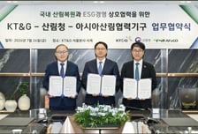 산림청-KT&amp;G-AFoCO, 국내 산림복원·ESG 경영 협력 MOU