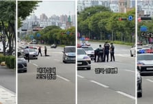 8차선 도로서 난동 부린 남성, 출동한 여경은 구경만? 논란의 영상