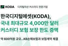 KODA, 디지털자산 보험 한도 증액…'600억원 안전판' 깔았다