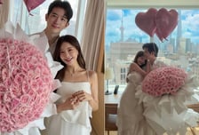 아옳이, ♥김형배 프러포즈 급 꽃다발 자랑…함께 해외여행