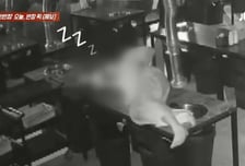 식당 몰래 들어가 잠자고 구토...CCTV 선명한데, 경찰 "추적 어렵다"