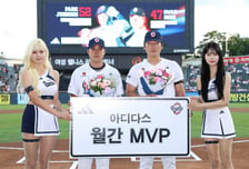 '7월 다승 공동 1위' 곽빈·'7월 6홈런' 박준순 '아디다스 7월 MVP' 선정