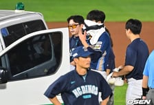 맞힌 레이예스도 관중도 놀랐다... '강타구 안면 직격' NC 임지민 병원 긴급 후송