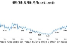 6월말 은행 연체율 0.56%…전년 대비 0.04%P 높아
