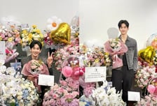 활동 재개한 김수현…꽃다발 속 환한 미소