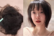 "사고 쳤어요" 구혜선, 눈썹칼로 긴 머리 '싹둑'