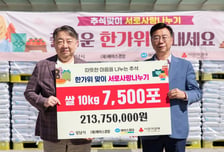 "기업이윤, 사회환원"…안성호 에이스경암 이사장, 추석 맞아 2.1억 백미 기탁
