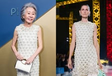 윤여정, 에미상 수상 불발에도 눈부신 자태…순백 드레스 어디 거?