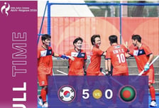 태극기 앞인데 '北 국가' 나왔다, 한국 선수들 '깜짝'... 애국가마저 끝까지 못 듣고 경기 시작