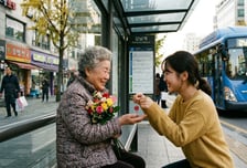 "늙으니 꽃다발 줄 사람이 없네"…모르는 할머니 토로에 꽃 선물