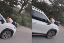 [영상]"차 안에 남편, 상간녀가"...보닛에 매달린 아내, 질주한 남편