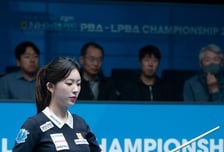 '차세대 당구퀸' 정수빈, '대회 애버리지 1.407' 16강 진출... 김가영 VS 한지은 매치 성사 [PBA 투어]