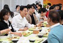 오세훈, 시청 구내식당서 '달빛야장' 특식 배식…국감 준비 직원 격려