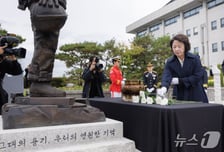 '재정 빨대' 논란 추미애, 순직소방관 추모식서 "처우·예우 바꿀 것"