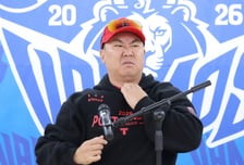 [포토] 이범호 감독 '사자 표정 지어볼까'