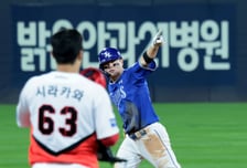 [포토] '시라카와는 얼음' 역전 투런홈런 류지혁