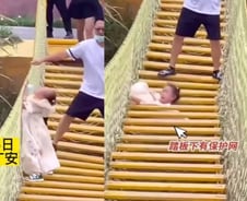 [더영상]딸 떨어질 때까지 '출렁다리' 흔든 中아빠…中교수 '불륜' 의혹