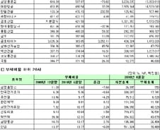 [표]코스피 12월법인 상반기 부채비율 상하위 20사