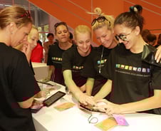 [광저우AG]러 수중발레팀, 삼성홍보관 방문