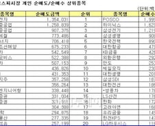[표]올해 코스피시장 개인 순매도·순매수 상위종목