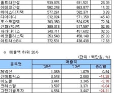 [2010영업실적]지난해 코스닥 매출 1조클럽 6개사