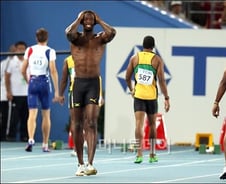 우사인 볼트 실격 '충격'..대회 최대 이변(상보)