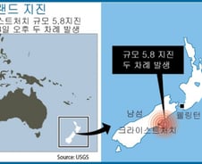 [그래픽] 뉴질랜드 크라이스트처치 규모 5.8 지진 발생