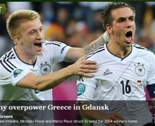 [유로 2012] '전차군단' 독일,그리스 꺾고 4강진출