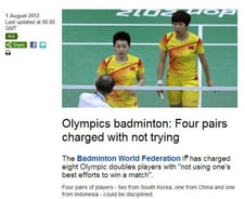 '中 배드민턴 져주기',  韓 똑같이 따라해 논란