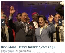 美워싱턴타임스, "문선명 총재, 미국을 사랑한 자유언론 신봉자"