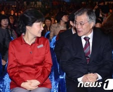 박근혜-문재인, 부산서 '첫만남' 첫마디가…