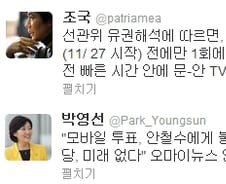 조국 "단일화를 위한 문-안 TV토론 보고 싶다" 