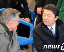 文·安 단일화 결렬 후 어색한 만남 "함께 지혜 모으자"