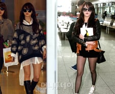 현아 공항패션… 각선미 뽐내는 하의실종 코디법
