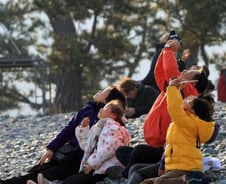 나로호 발사 성공에 전망대 관람객들 "열광"