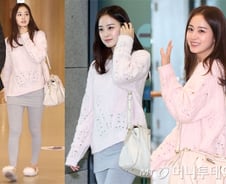 김태희 공항패션, 화이트 니트·치마레깅스 '청순'