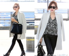 성유리 공항패션, 모노톤 스타일링…'세련미 철철'