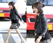 이정현 공항패션, 시크한 올블랙 룩도 상큼하게…