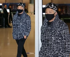 태양 공항패션, 심플+강렬…럭셔리 카리스마 룩