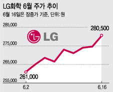 왕서방 사로잡은 LG화학, 시총 10위 탈환할까