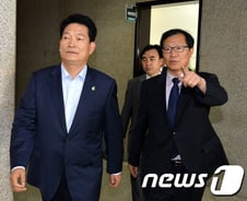 [사진][단독]송영길 '안철수 공동대표 만나러 왔습니다'