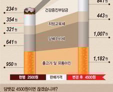 [그래픽뉴스]"담뱃값 2000원 인상" 한 갑에 세금은?