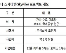 [단독]현대산업개발, 1000억대 가나 아파트 공사 수주