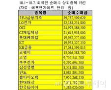 4일간 약 1조원 순매도한 외국인이 산 종목은