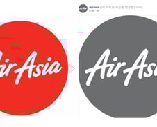 '에어아시아', 페이스북 로고 회색으로 변경…누리꾼들 비난